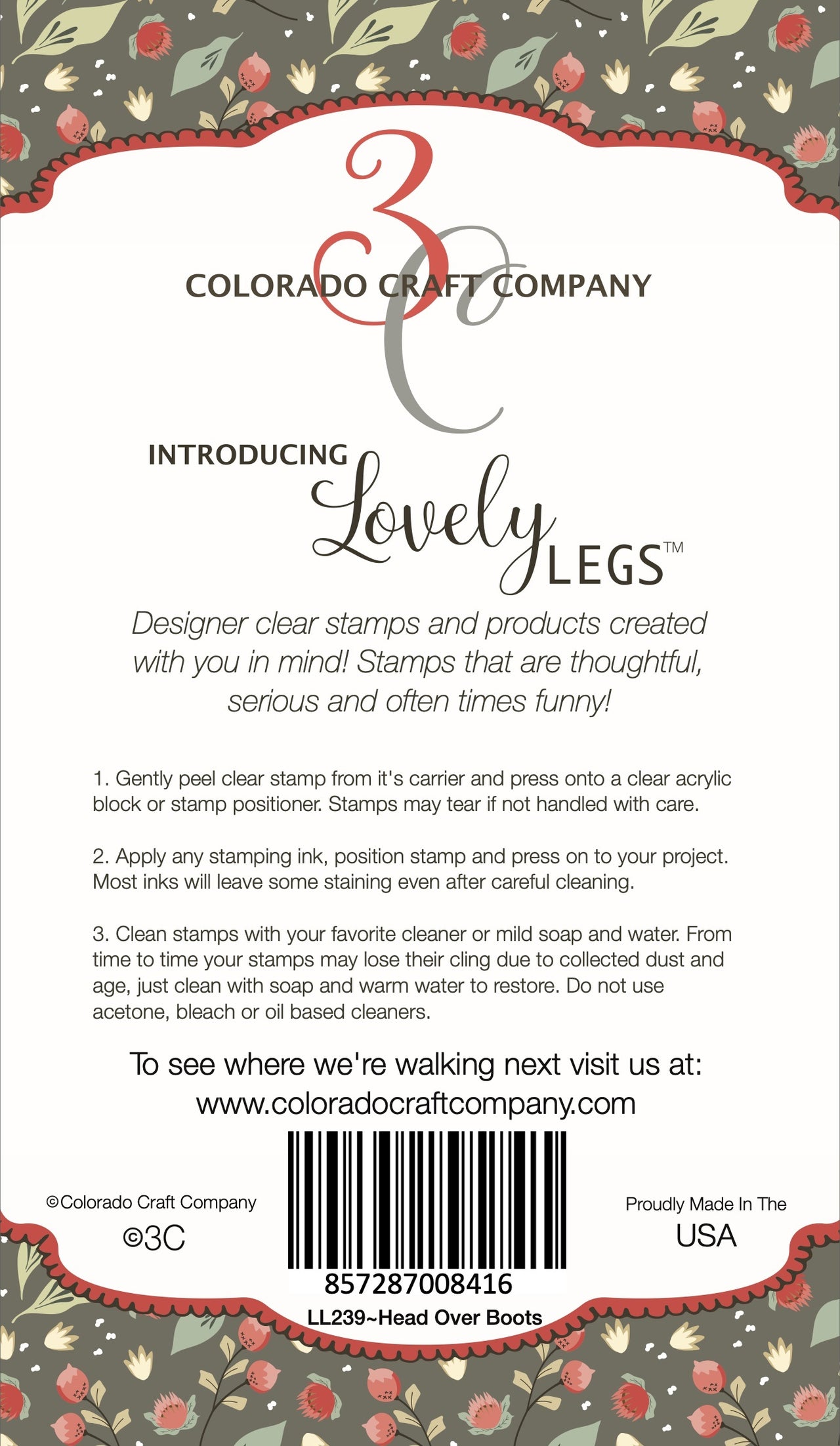 Colorado Craft Company Clear Stamps 4"X6" - Head Over Boots-Lovely Legs