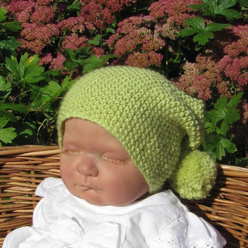 Baby Moss Stitch Bobble Slouch Hat