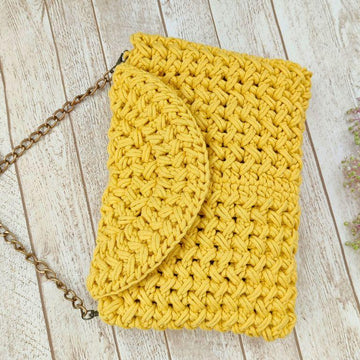 Pleated Herringbone Crossbody Bag | No-Sew One-Piece Purse