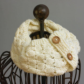 Knit Buttoned Cowl Scarf