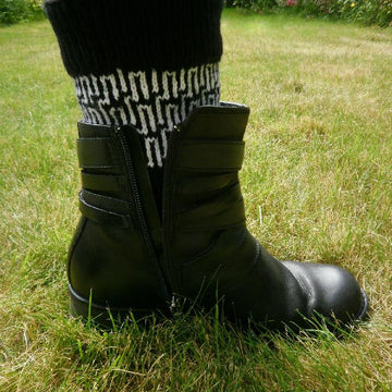 Maze mosaic boot cuffs