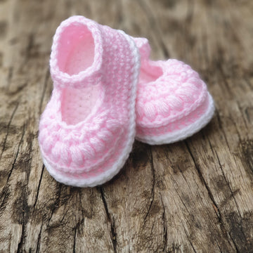 Puff Stich baby sandal crochet pattern
