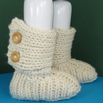 Super Chunky Two Button All Rib TV Slipper Boots