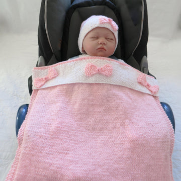 Buttons & Bows Baby Car Seat Blanket