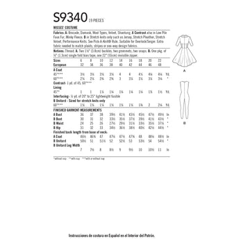 Simplicity Misses' Costume S9340 - Sewing Pattern