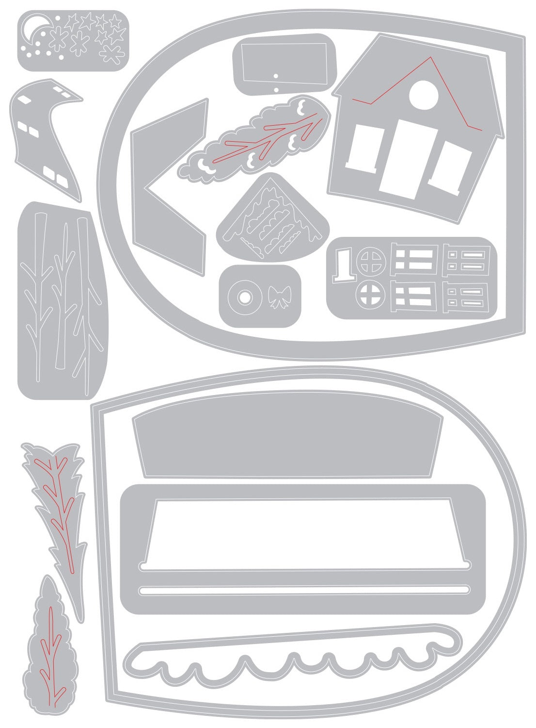 Sizzix Thinlits Dies By Jen Long 17/Pkg - Bell Jar Diorama
