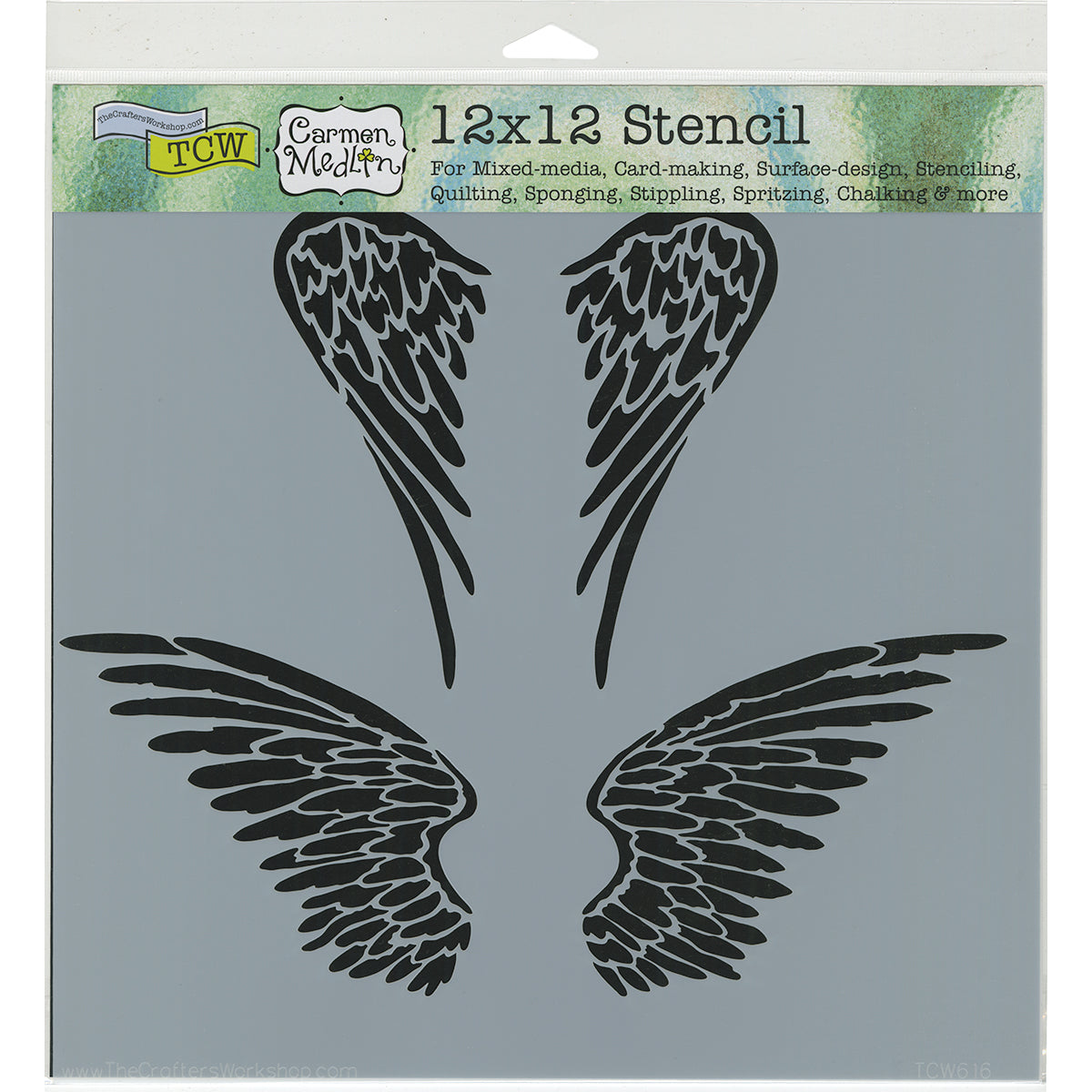 The Crafter's Workshop Crafter's Workshop Template 12"X12" - Angel Wings