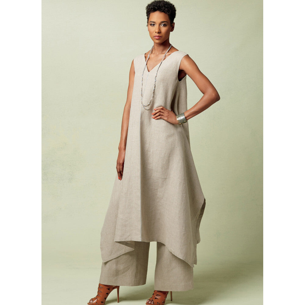 Vogue Misses' Pullover Tunic with Uneven Hem and Wide-Leg Pants V1550 - Sewing Pattern