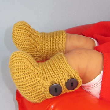 Baby All Rib Button Up Booties (Bootees)