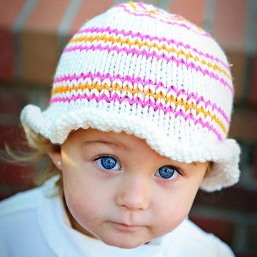 Ruffled Striped Hat