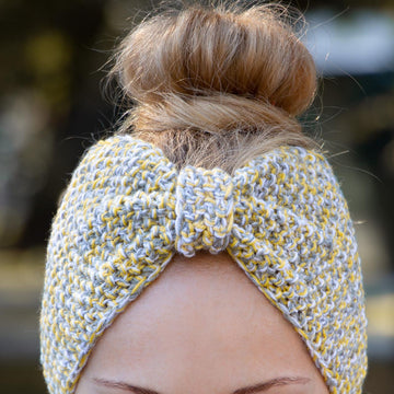 Knit Pattern Seed Stitch Turban Headband Woman