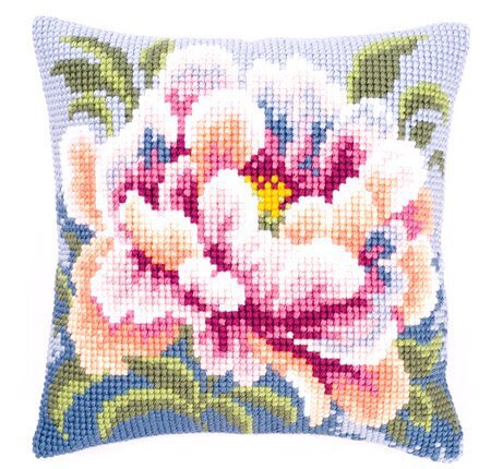 Vervaco Perfect Peony Cushion Front Chunky Cross Stitch Kit - 40cm x 40cm