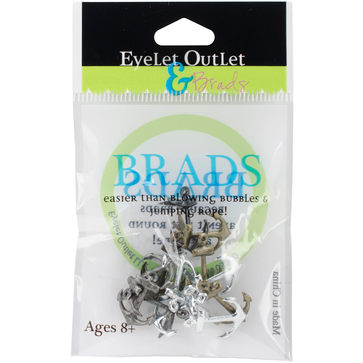 Eyelet Outlet Shape Brads 12/Pkg - Metallic Anchor