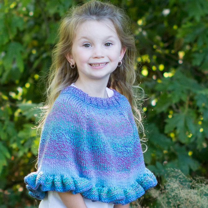 Sweet Pea Cape in Cascade 220 Superwash Wave - W682 - Downloadable PDF