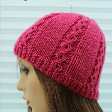 Knitting Pattern Ladies Beanie Hat UK & USA Terms #424
