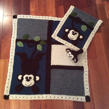 My Lil Monkey Blanket Set