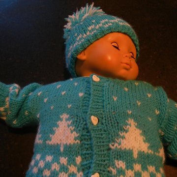 Winter Pines Doll Hat, Sweater & Mitten Set