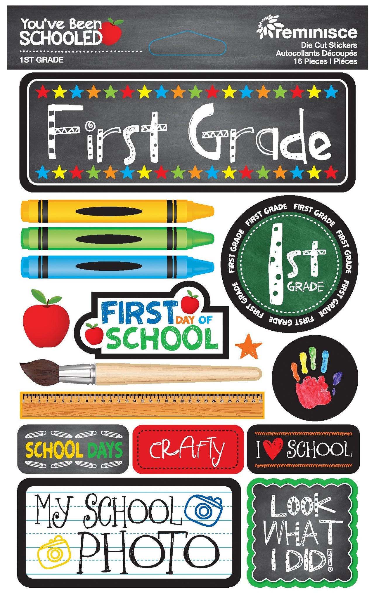 Reminisce You've Been Schooled 3D Dimensional Stickers - 1st Grade