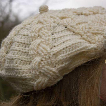 Cabled Beret and Newsboy Cap - Aran Version