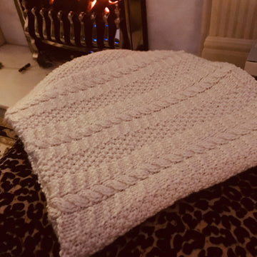 Cable Stripe Blanket Knitting Pattern