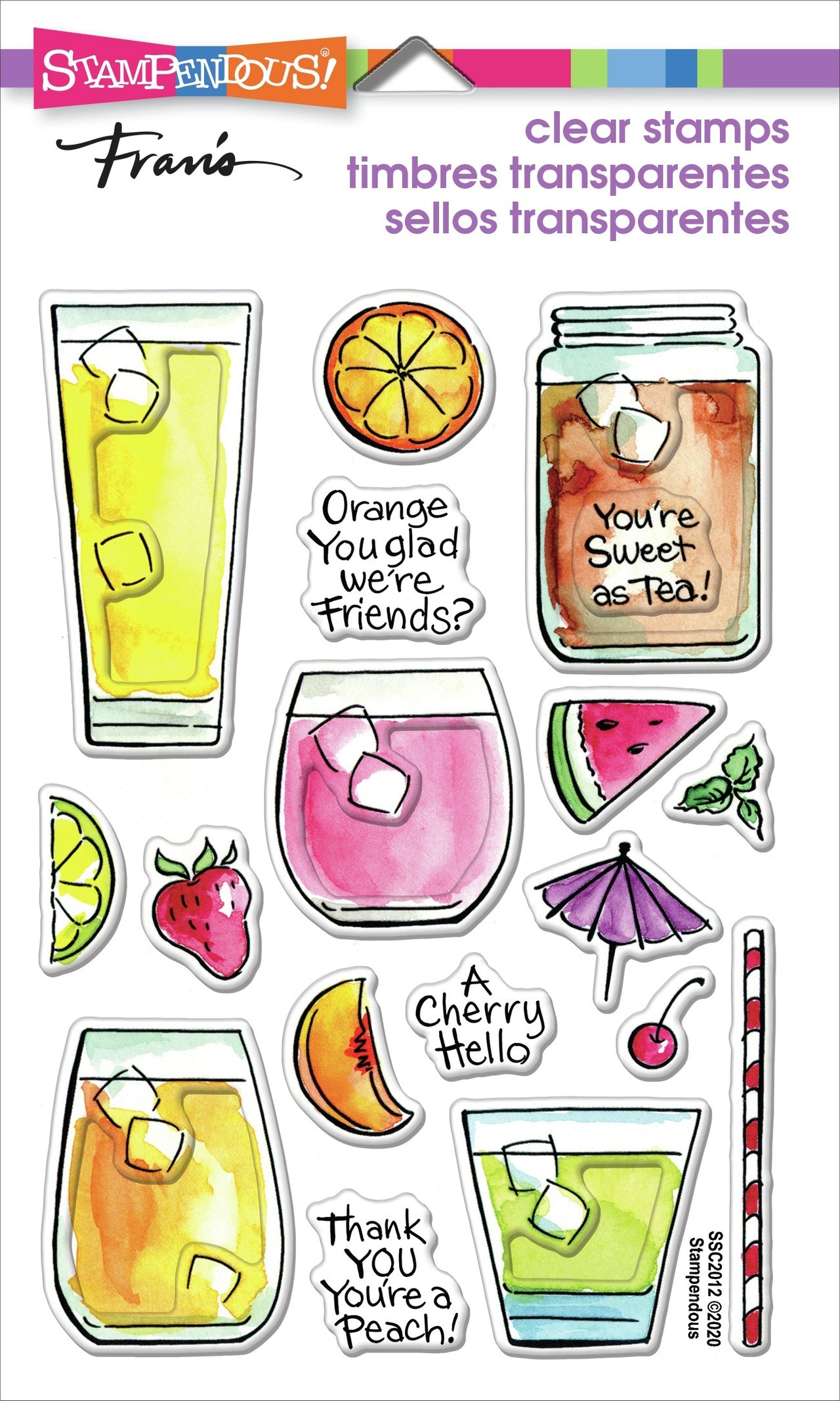 Stampendous Perfectly Clear Stamps - Fruity Drinks