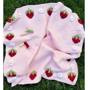 Daisy Berry Border Blanket