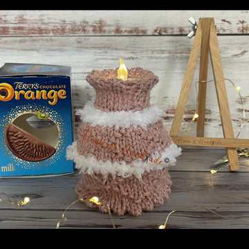 Light-up Birthday Cake Chocolate Orange Cover Knitting Pattern