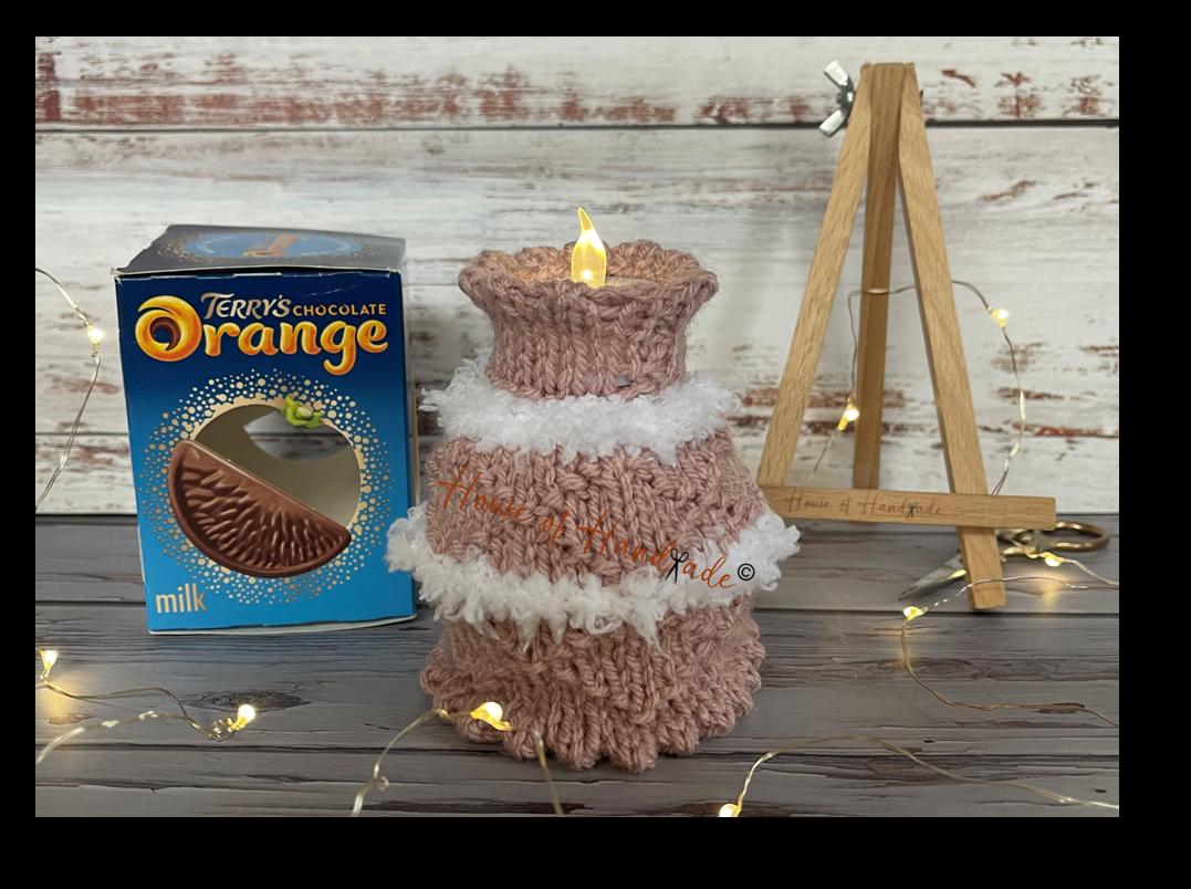 Light-up Birthday Cake Chocolate Orange Cover Knitting Pattern