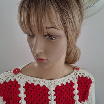 Sweater with granny squares
