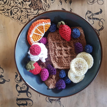 Fruit Waffles with Whipped Cream