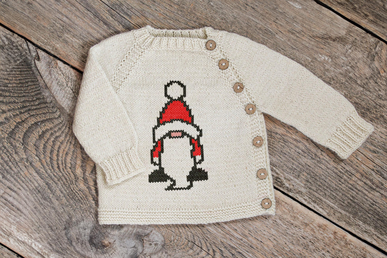 Christmas Gnome Knit kids cardigan