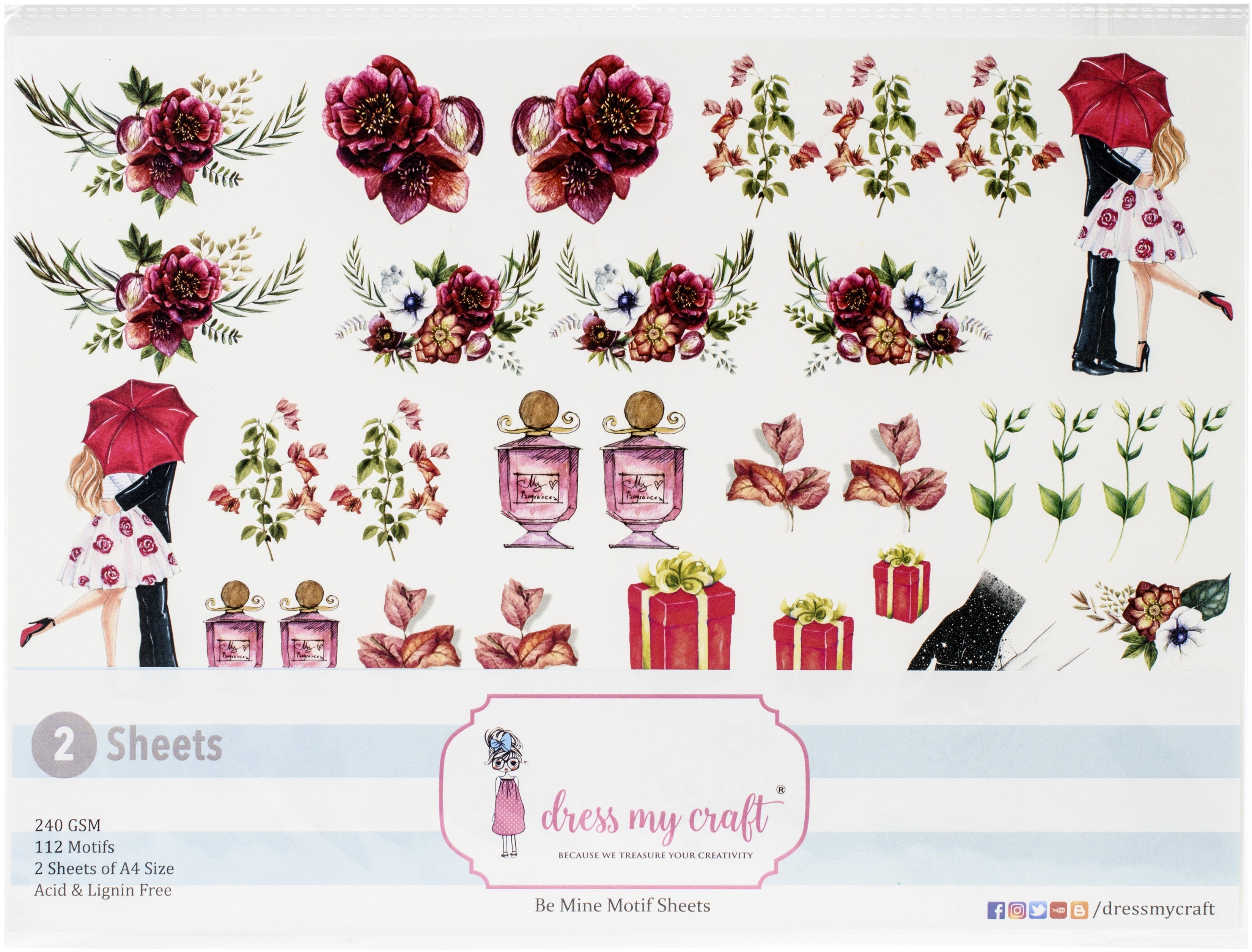 Dress My Craft Image Sheet 240gsm A4 2/Pkg - Be Mine