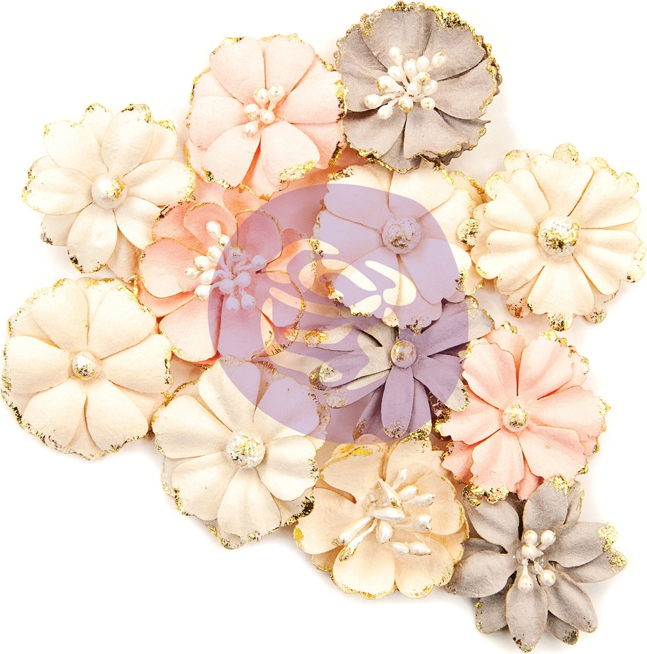 Prima Marketing Mulberry Paper Flowers - Blessed/Spring Farmhouse, 12/Pkg