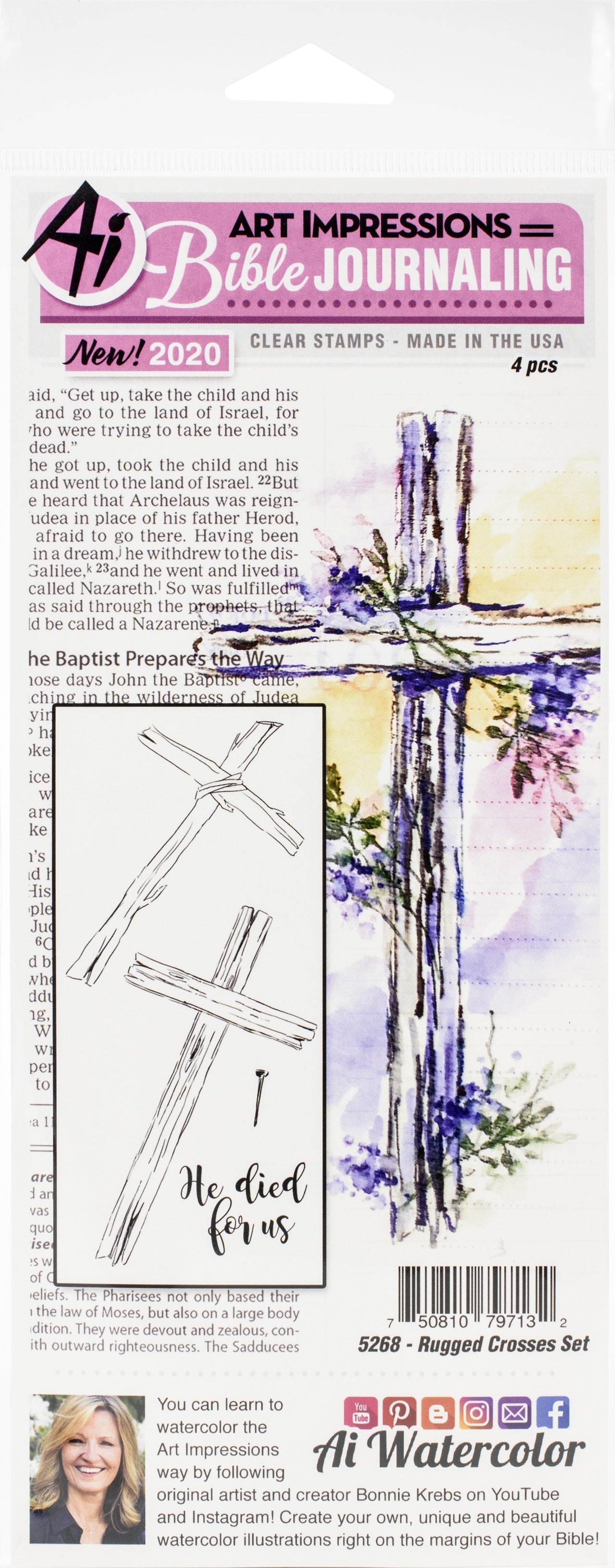 Art Impressions Bible Journaling Clear Stamps - Rugged Crosses