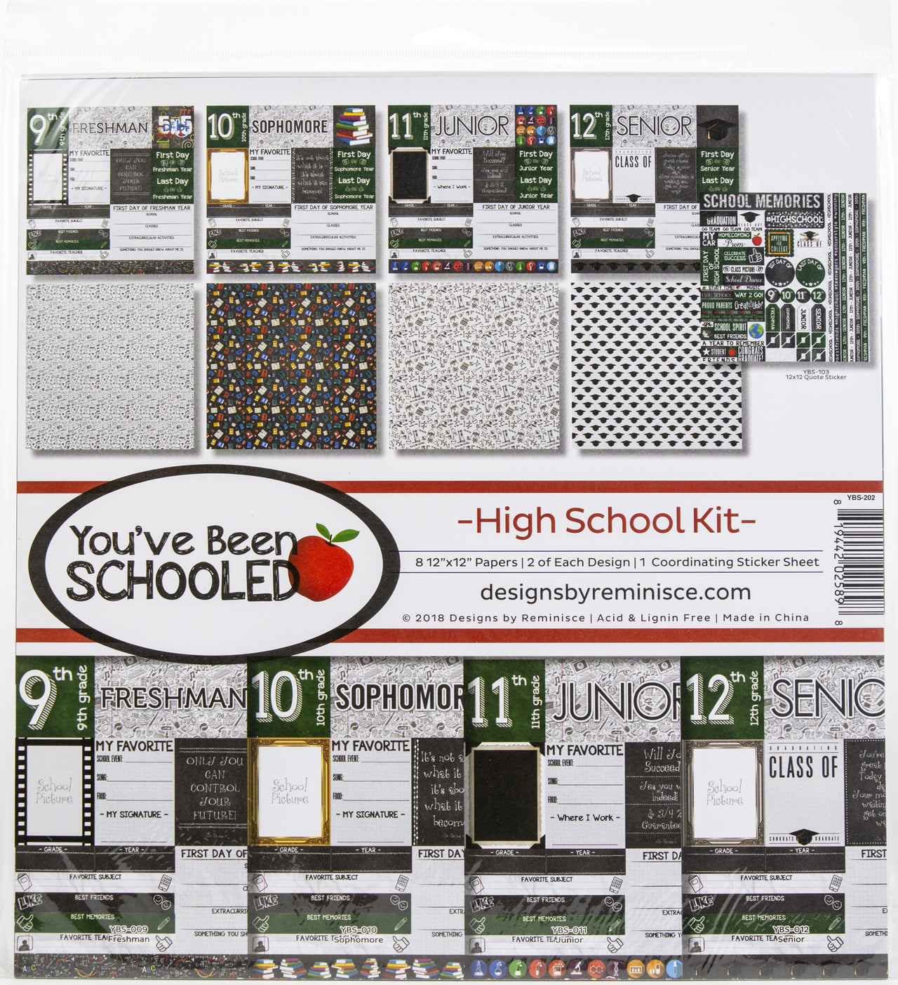 Reminisce Collection Kit 12"X12" - You've Been Schooled, High School