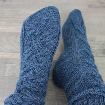 Avocado Cocktail Socks - Cable Knit Sock - German and English