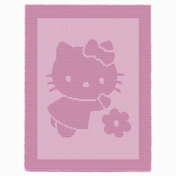 Hello Kitty Knit Baby throw, small childs afghan
