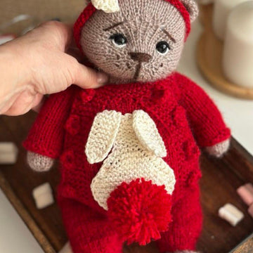 Knitting Teddy Bear Pattern with Clothes