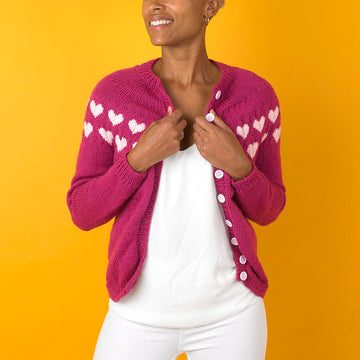 Heaps of Heart Cardigan - Free Knitting Pattern For Women in Paintbox Yarns Wool Mix Aran