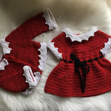 Santa Baby Dress & Cardigan Set N 338