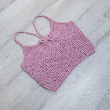 Knitted Cami Vest Top with Bow