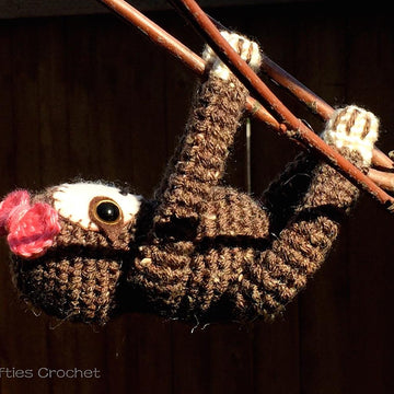 Baby Sloth Plushie with Bow