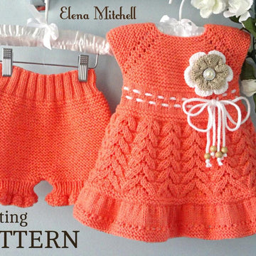 Knitting Baby Dress Knitted Diaper Cover Knitted Flower