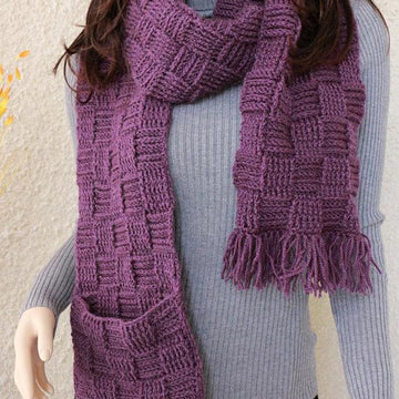 Long Scarf With Pocket "Checkers" Unisex Design