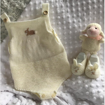 Premature to Newborn Romper with Bunny Slippers