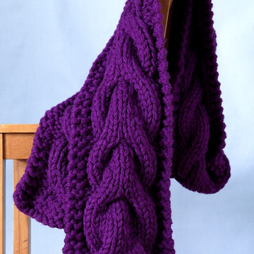 Jumbo Cable Scarf in Lion Brand Vanna's Choice - 81054AD