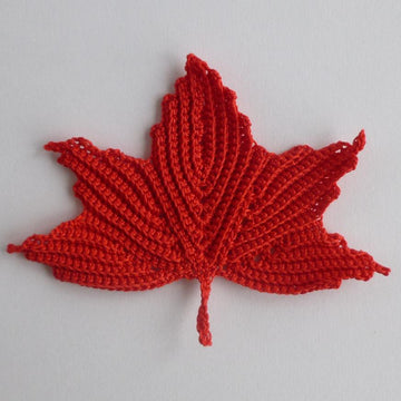 Maple leaf motifs. Irish crochet