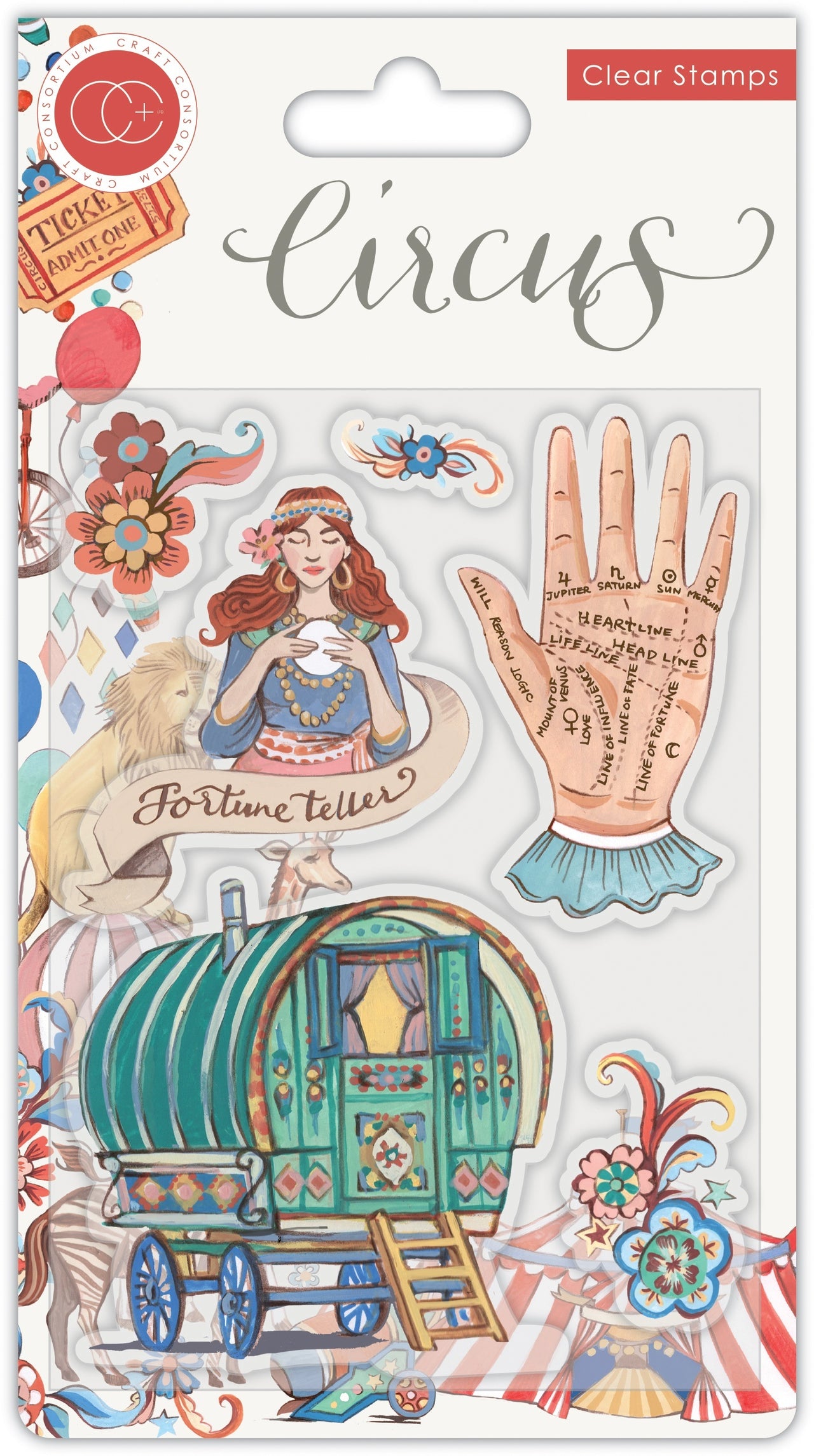 Craft Consortium A5 Clear Stamps - Fortune Teller, Circus