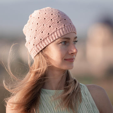 Womens knit summer lace beanie hat