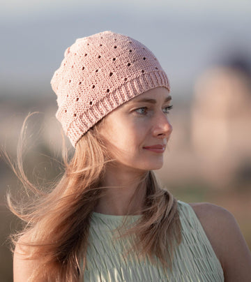 Womens knit summer lace beanie hat